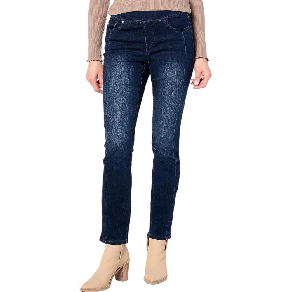 Belle by Kim Gravel TripleLuxe Denim Forward Seam Jeans Dark Indigo - Regular